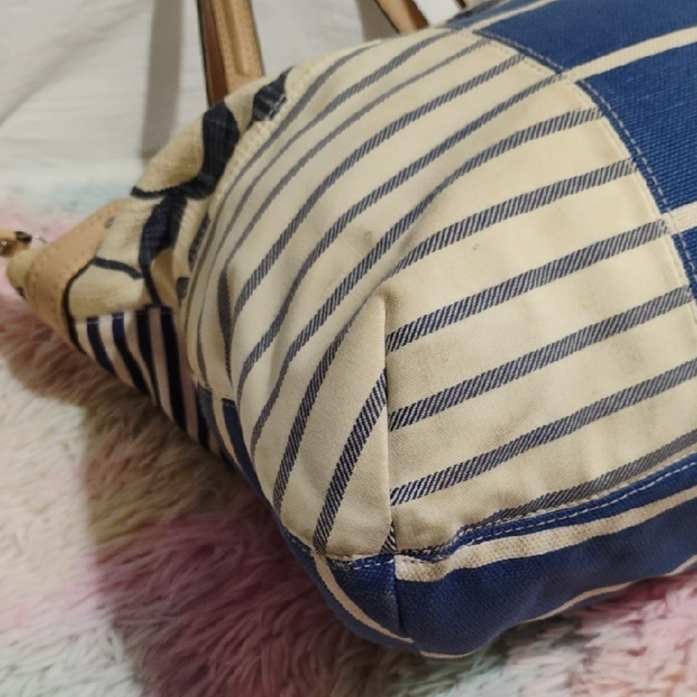 Sale! Authentic Coach Daisy Patchwork Blue/Tan To… - image 7